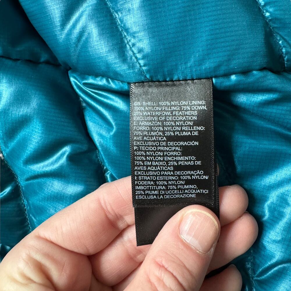 The North Face Down Puffer Coat Turquoise - Picture 7 of 12